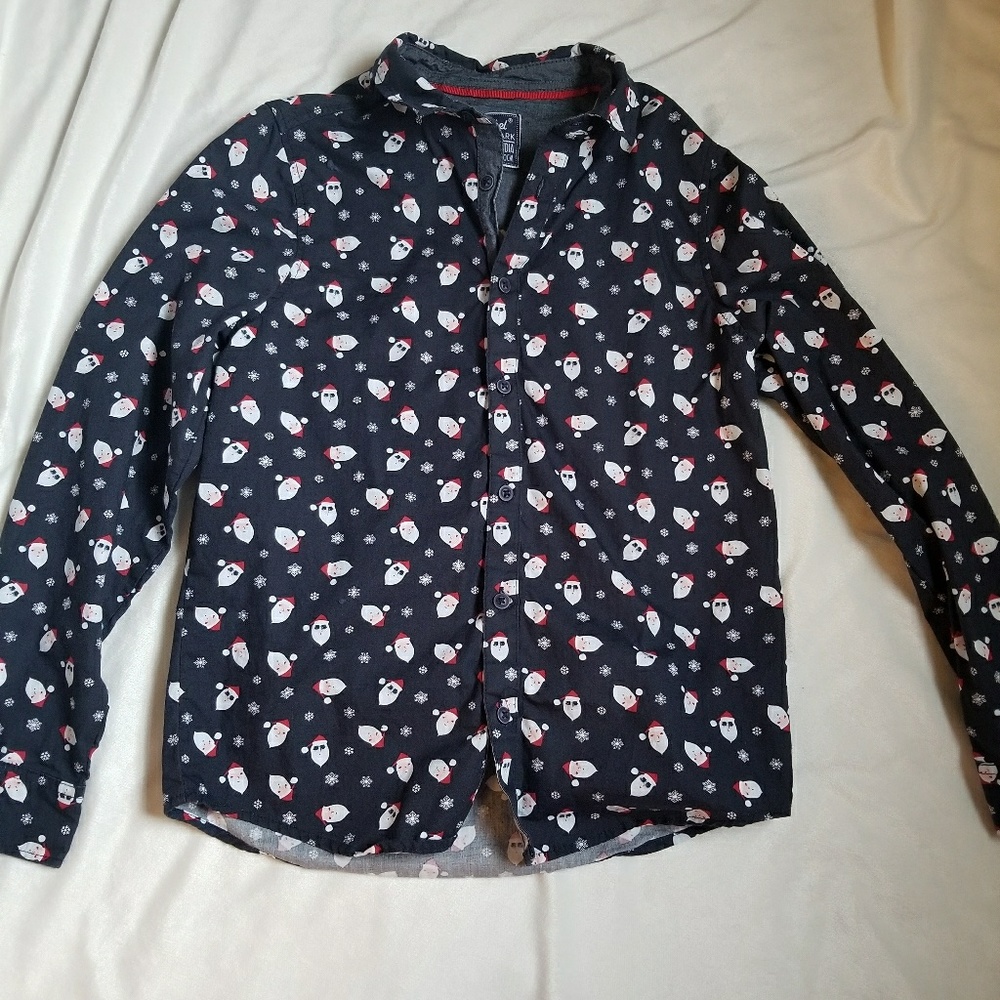 Santa long sleeve button up